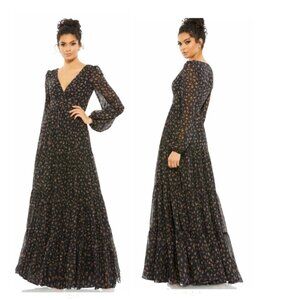 Mac Duggal Floral Tiered Gown Size 2 New NWT